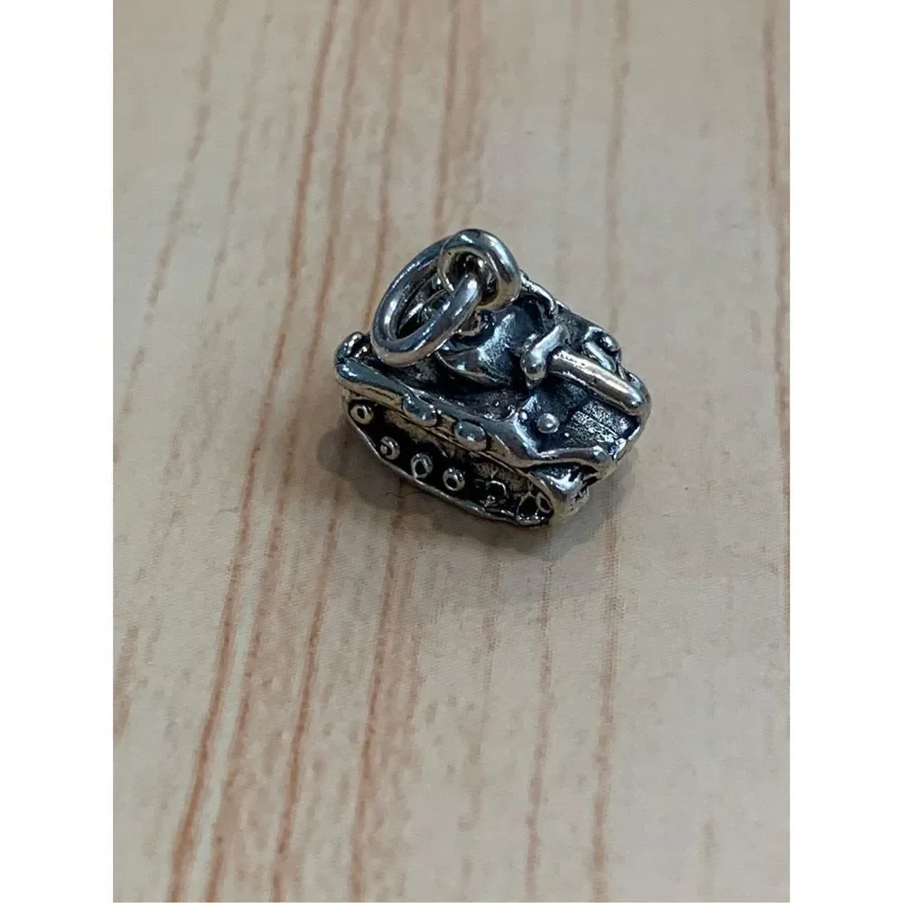 .925 Military Army Tank Sterling Silver Jewelry Charm